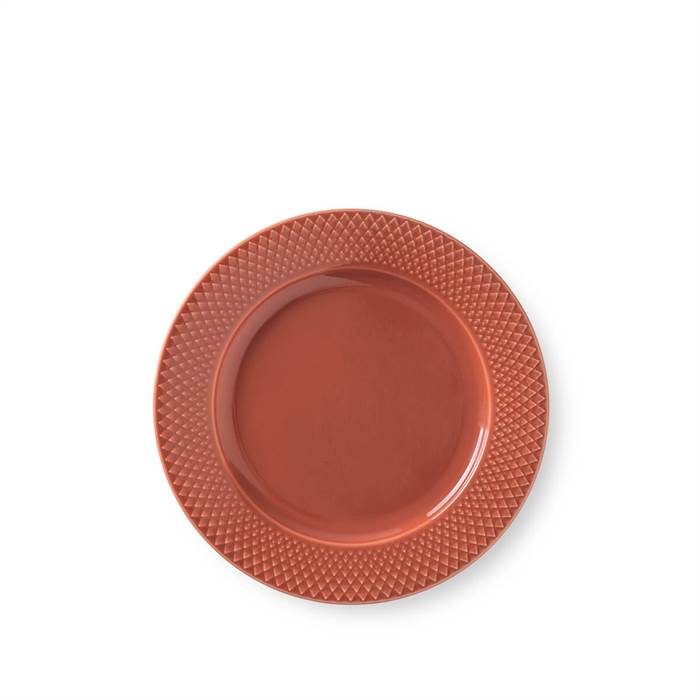 Billede af Lyngby Porcelæn Rhombe Color - Frokosttallerken Ø23 cm - Terracotta