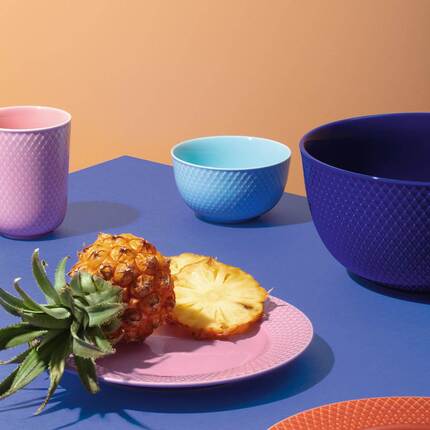 Lyngby Porcelæn Rhombe Color - Frokosttallerken Ø21 cm - Rosa