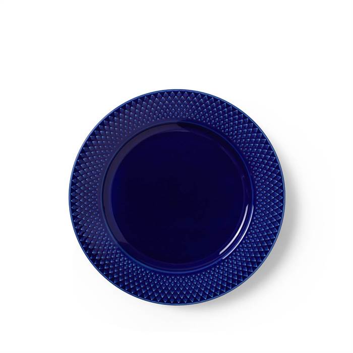 Se Lyngby Porcelæn Rhombe Color - Frokosttallerken Ø23 cm - Mørk blå hos Erling Christensen Møbler