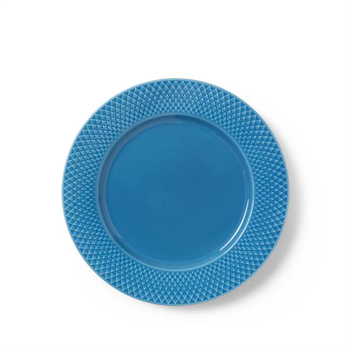 Billede af Lyngby Porcelæn Rhombe Color - Middagstallerken Ø27 cm - Blå