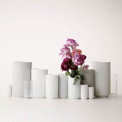 Lyngby vase h38 cm - Hvid