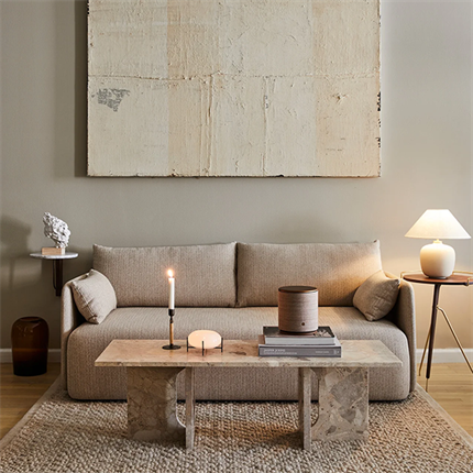 Miljøbillede af Androgyne sofabord i 120 x 45 cm, sand.