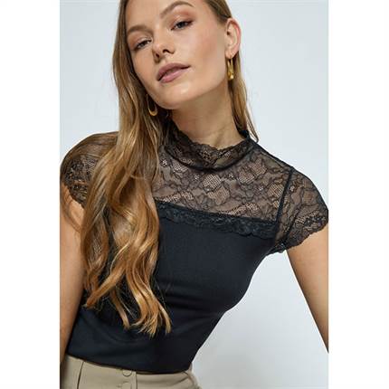 Minus Vanessa short sleeve high neck - Black