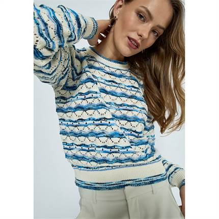 Minus Kalima round neck knit pullover - Blue bonnet 