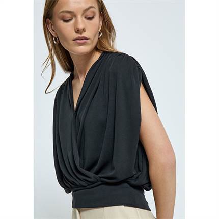 Minus Elvie modal wrap top - Black