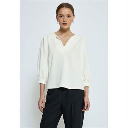 Minus Jamila v-neck blouse - Broken white 