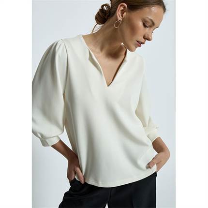 Minus Jamila v-neck blouse - Broken white 