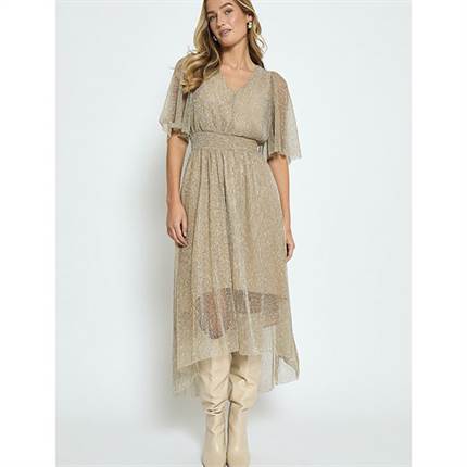 Minus Mavena v-neck maxi dress - Light birch metallic