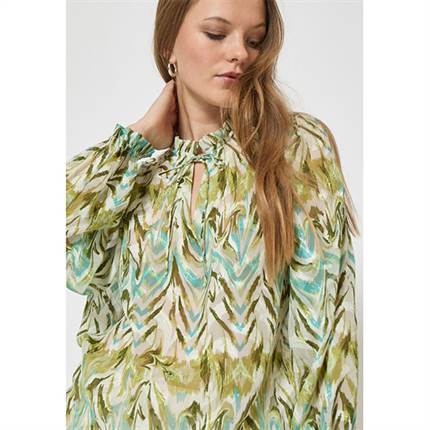 Minus Valmia v-neck blouse - Olive branch print