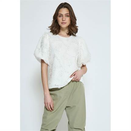 Minus Berte round neck blouse - Cloude dancer