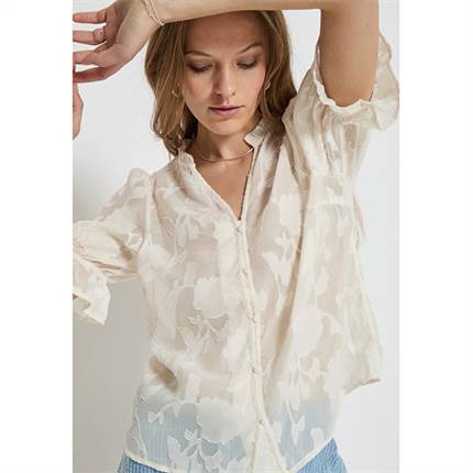 Minus Rekira v-neck blouse - Light birch 