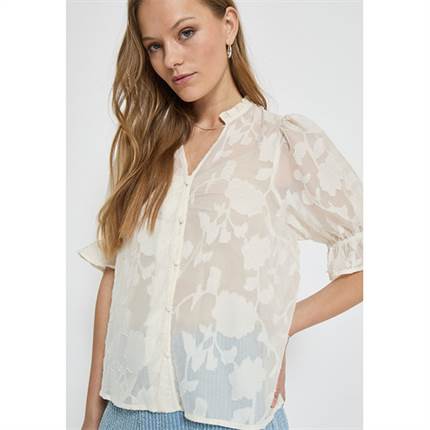 Minus Rekira v-neck blouse - Light birch 