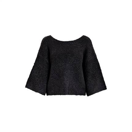 Minus Talima cropped knit pullover - Gunmetal 