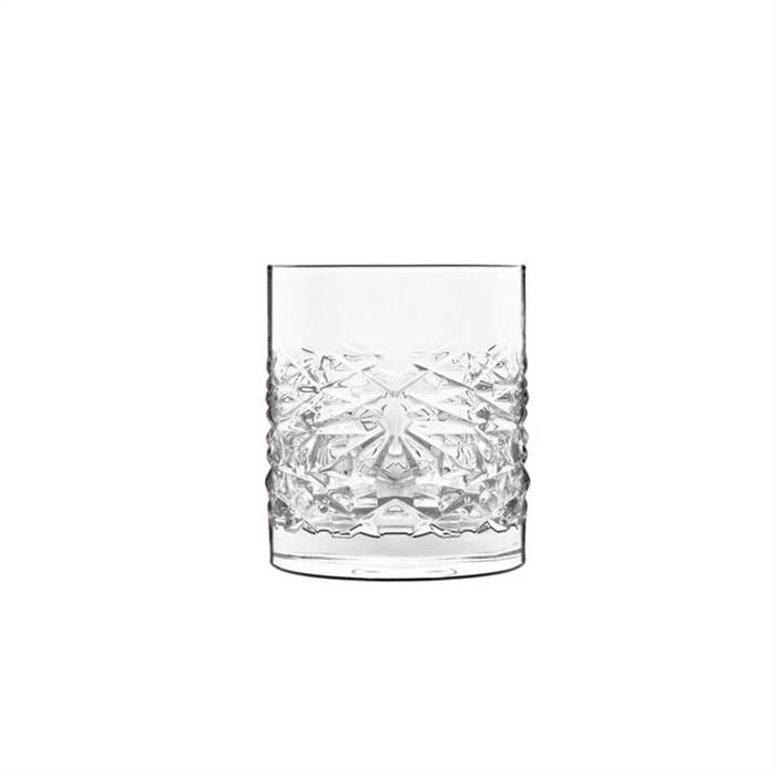Se Luigi Bormioli Mixology textures Vandglas/whiskyglas 38 cl - 4 stk. hos Erling Christensen Møbler