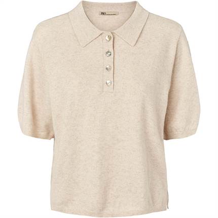 PBO Aftermoon knit T-shirt - Off white melange 