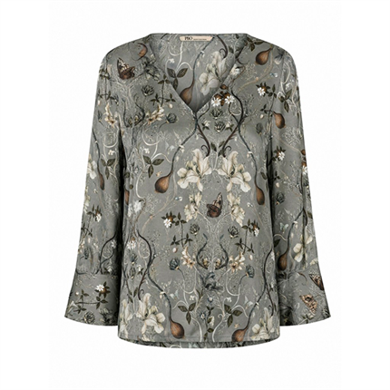 PBO Tunara silk blouse - Castor green