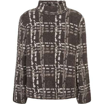 PBO Cille knit sweater - Brown check