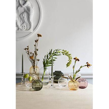 Holmegaard Primula oval vase - H:17,5 cm - Smoke