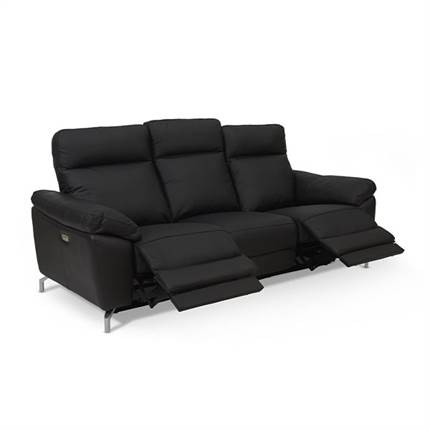 Selesta sofasæt i sort læder - 2 + 3 pers. 