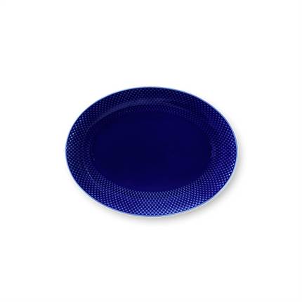 Lyngby Porcelæn Rhombe Color - Serveringsfad 35 x 26,5 cm - Mørk blå