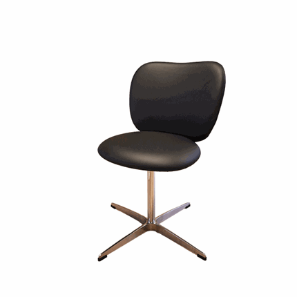 Ferm Living Rico Chair - Swivel - sort læder