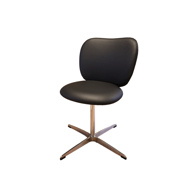 Ferm Living Rico Chair - Swivel - sort læder