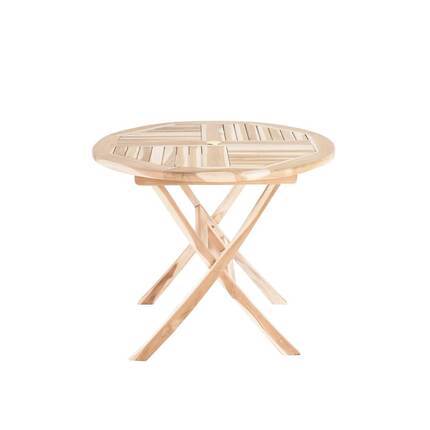 Havemøbelsæt i massiv teak - Rundt bord Ø90 cm 