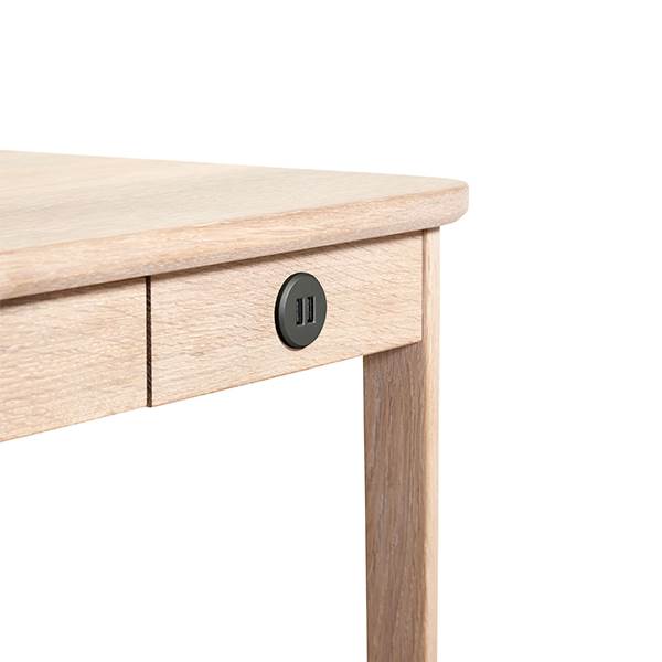 Skovby SM131 skrivebord - 55 x 115 cm.- Eg sortbejdset / Sort nanolaminat