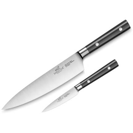Sabatier Leonys knivsæt 2 dele - stål/sort