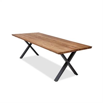 Samsø rustik plankebord med X-stel - skrå kant