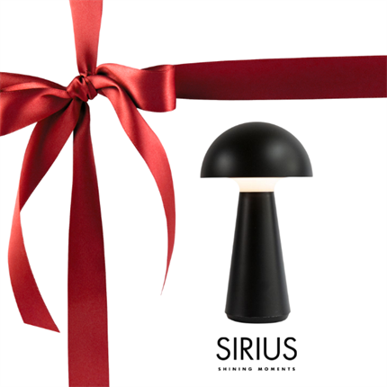 Sirius Sam Genopladelig lampe - Sort