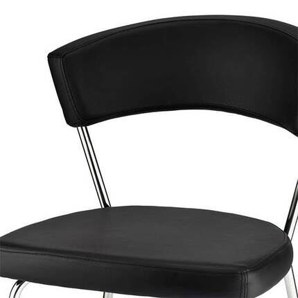 Preben spisebordsstol i sort PU med krom stel