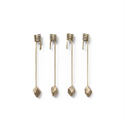 Ferm Living Stone Christmas Tree Candle Holders - Brass