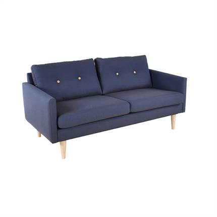 Stouby Jive 2 pers. sofa - Blå med knapper 