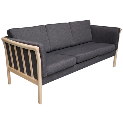 Denver sofasæt 3+2 - grå stof - lakeret bøg 