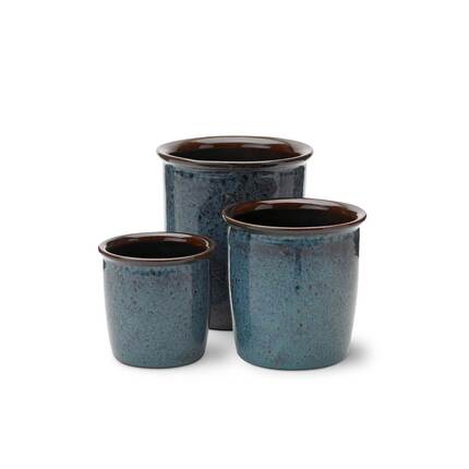 Knabstrup keramik syltekrukker 3 pak - Havgrøn