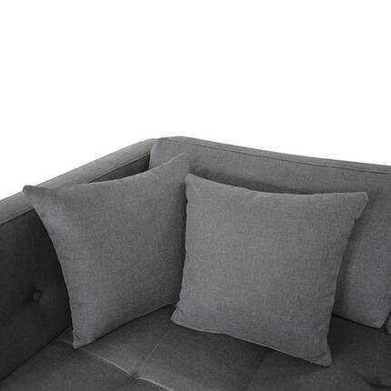 Tampa U-sofa med chaiselong  - lysegrå m. stålben