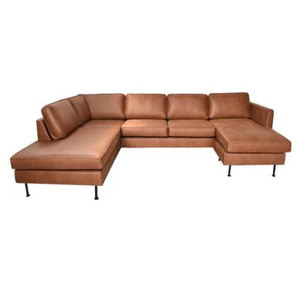 Thy sofa m. chaiselong og open-end - 305 x 210 cm. - Kentucky brun - flere varianter