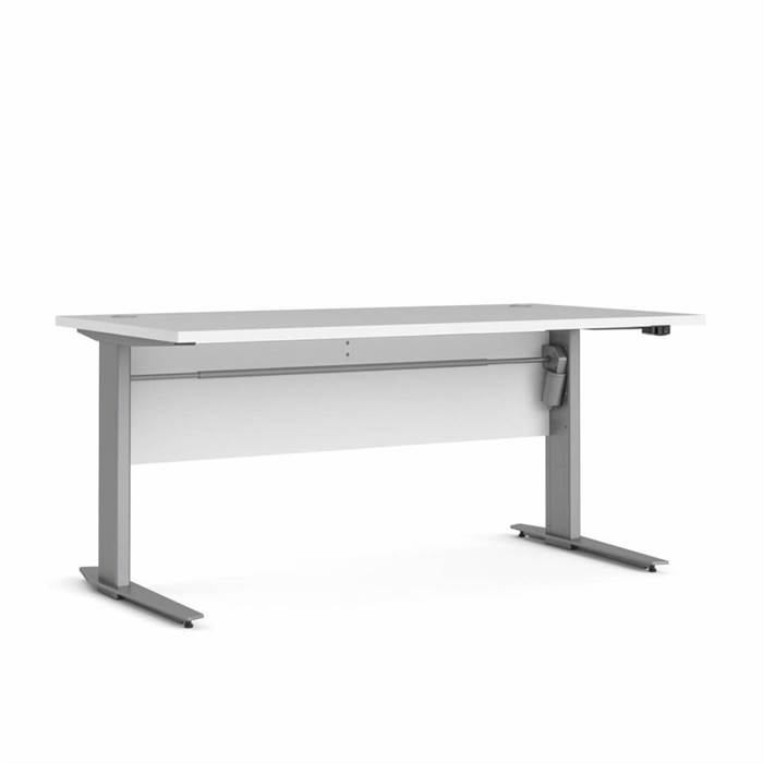 5: Tvilum Prima Komb. skrivebord - 150 cm - Hvid / Grå metal
