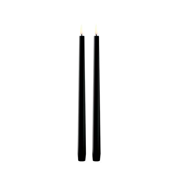 Uyuni Lighting LED Taper kronelys, H32 cm, smooth, 2 pak – Plain black