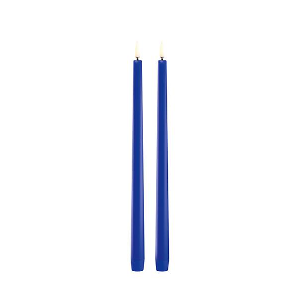 Uyuni Lighting LED Taper kronelys, H32 cm, smooth, 2 pak - Royal blue