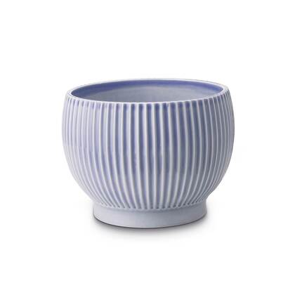 Knabstrup keramik urtepotteskjuler riller - Ø:14,5 cm - Lavendelblå