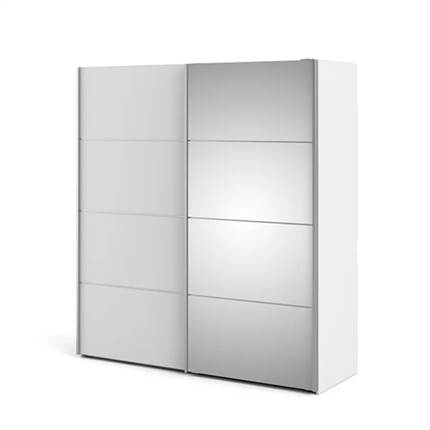 Tvilum Verona garderobeskab med spejllåge - hvid - 182 cm