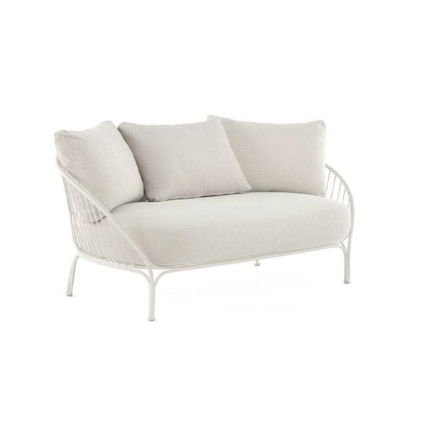 Kartell Hiray Sofa med hynder – Hvidt stel med hvide hynder