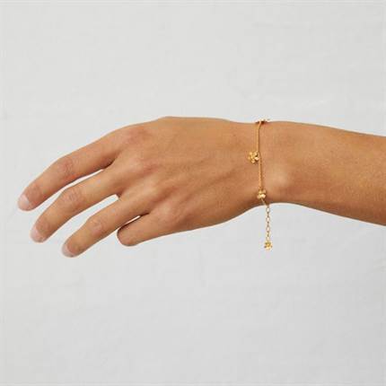 Pernille Corydon Wild Poppy bracelet adj. 16-19 cm - Forgyldt genbrugssølv