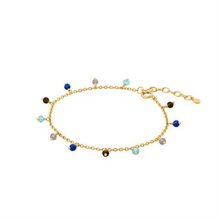 Pernille Corydon Blue hour bracelet adj. 16-19 cm - Forgyldt sølv