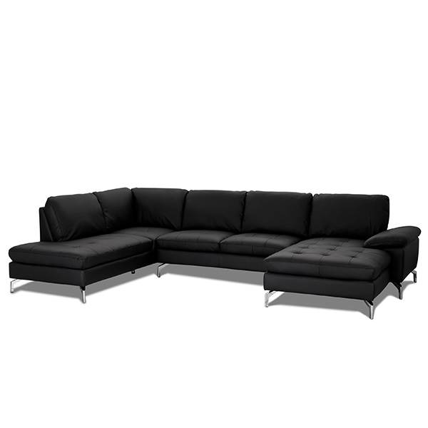 Bolette U-sofa | Sort læder Fri