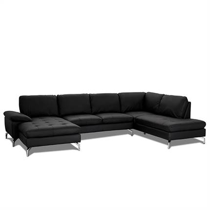 Bolette U-sofa - sort læder