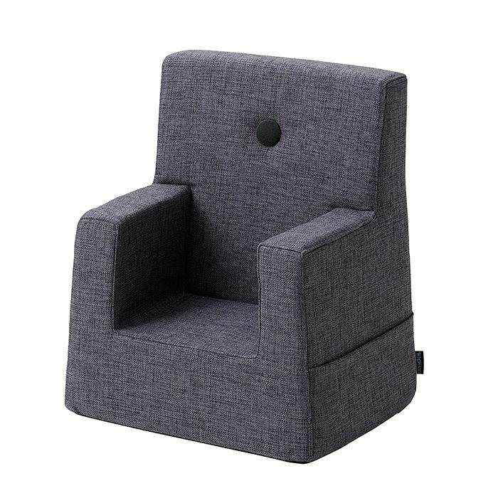 By KlipKlap KK Kids Chair Blue Grey w Grey Buttons
