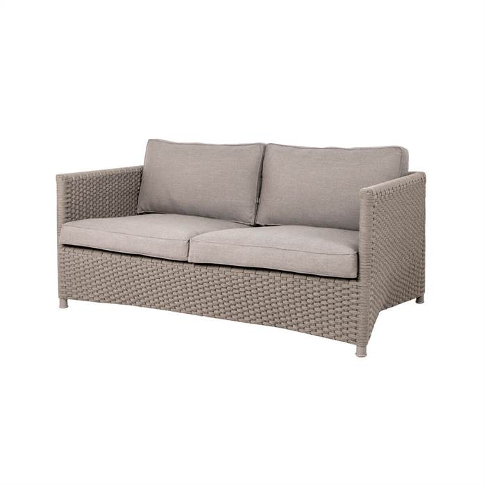 15: Cane-Line Diamond 2-pers sofa - Taupe - inkl. hynder